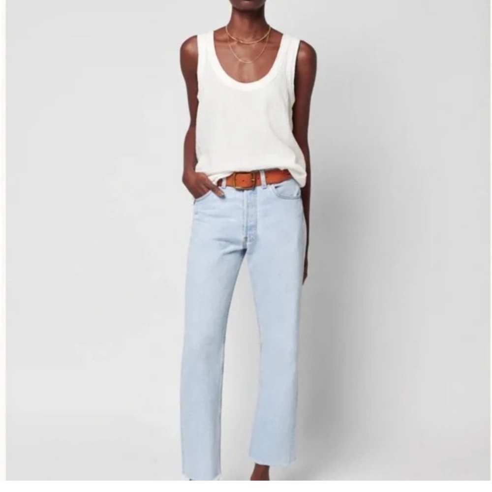 Faherty White Scoop Neck Tank Top - Picture 2 of 9